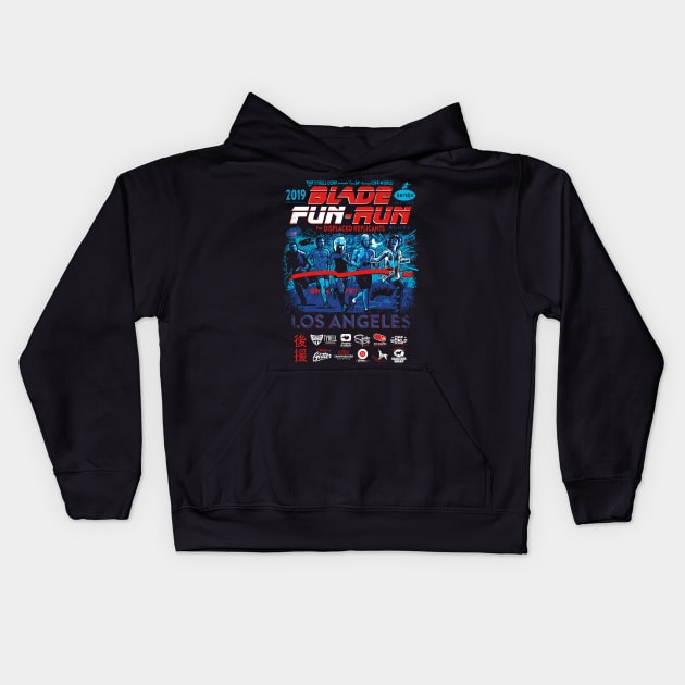 Blade Fun-Run for Displaced Replicants Kids Hoodie by Captain_RibMan